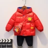 New autumn and winter children's thickened short cotton-padded clothes, boys' and girls' backpack-style multi-color cotton-padded clothes, small children's and baby winter wear Specification image